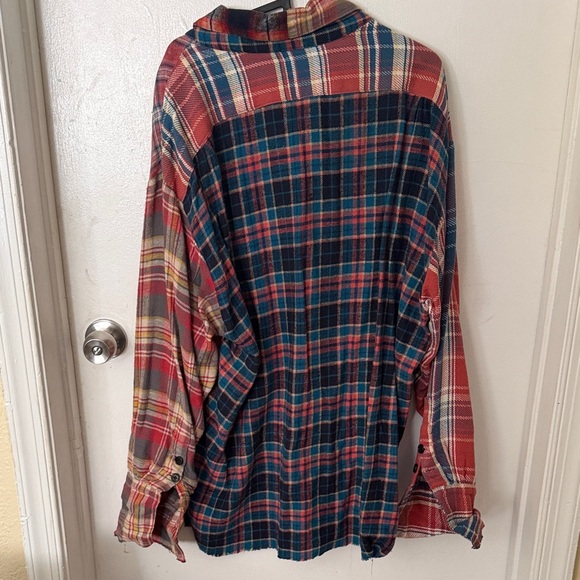 Greg Lauren Men's Multicolor Plaid Casual Button Down Shirt - Picture 5 of 8